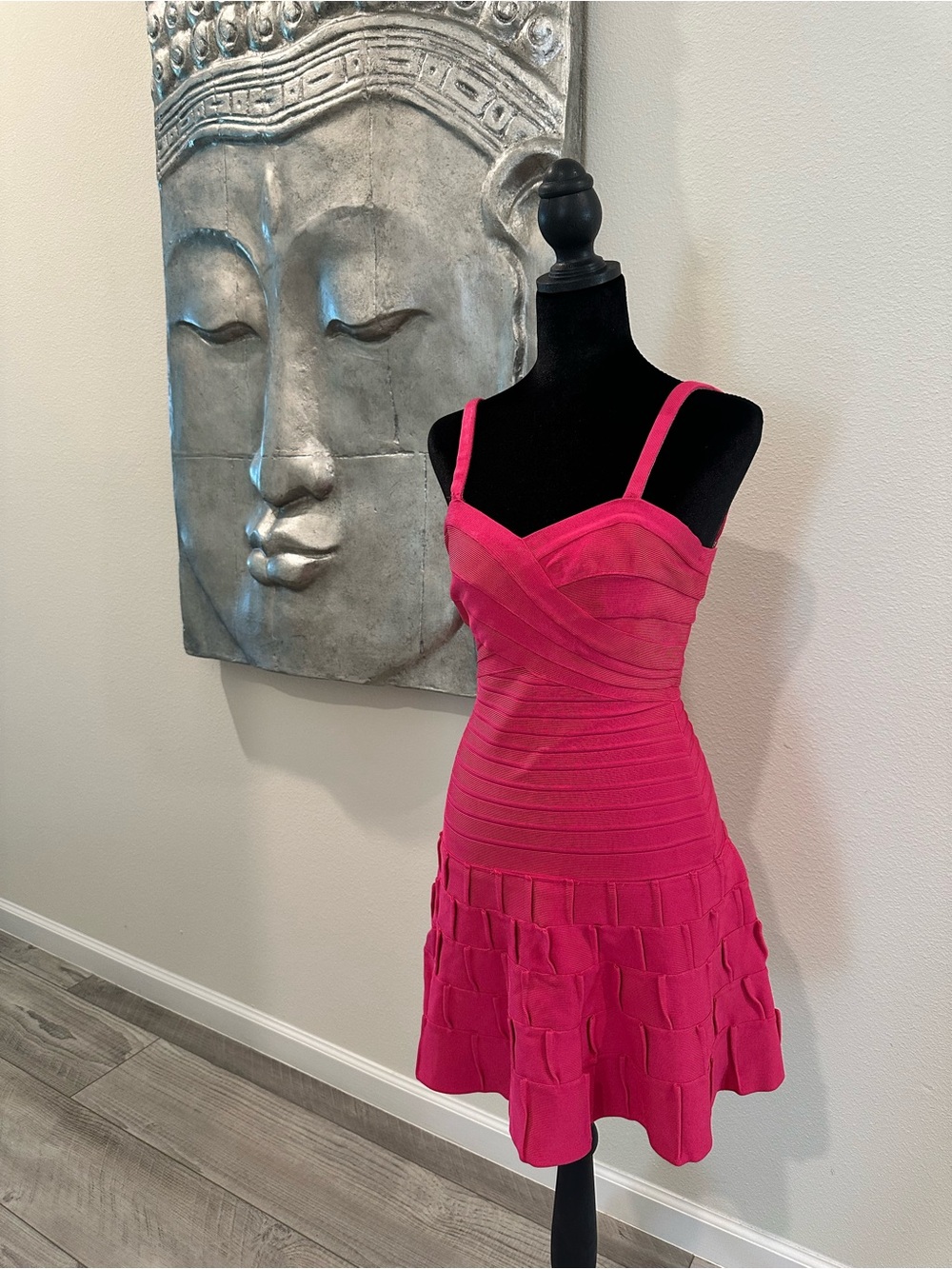 Herve Leger Fuchsia Bandage Mini Dress